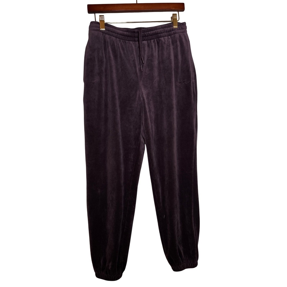 Lazypants Womens Velour Jogger Sweatpants Purple Medium Cozy Loungewear Leisure